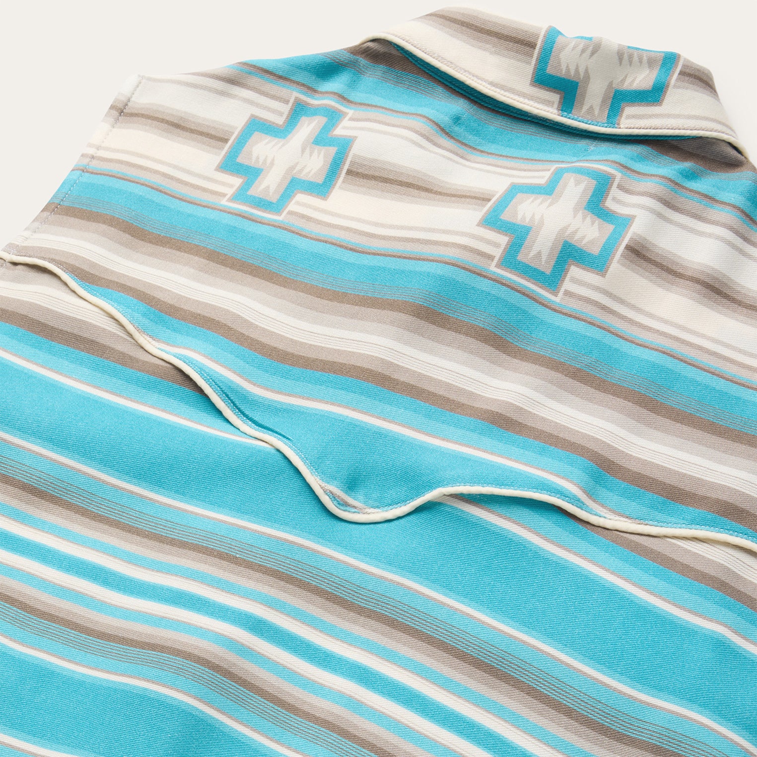 Turquoise Serape Print Sleeveless Shirt - Image 5