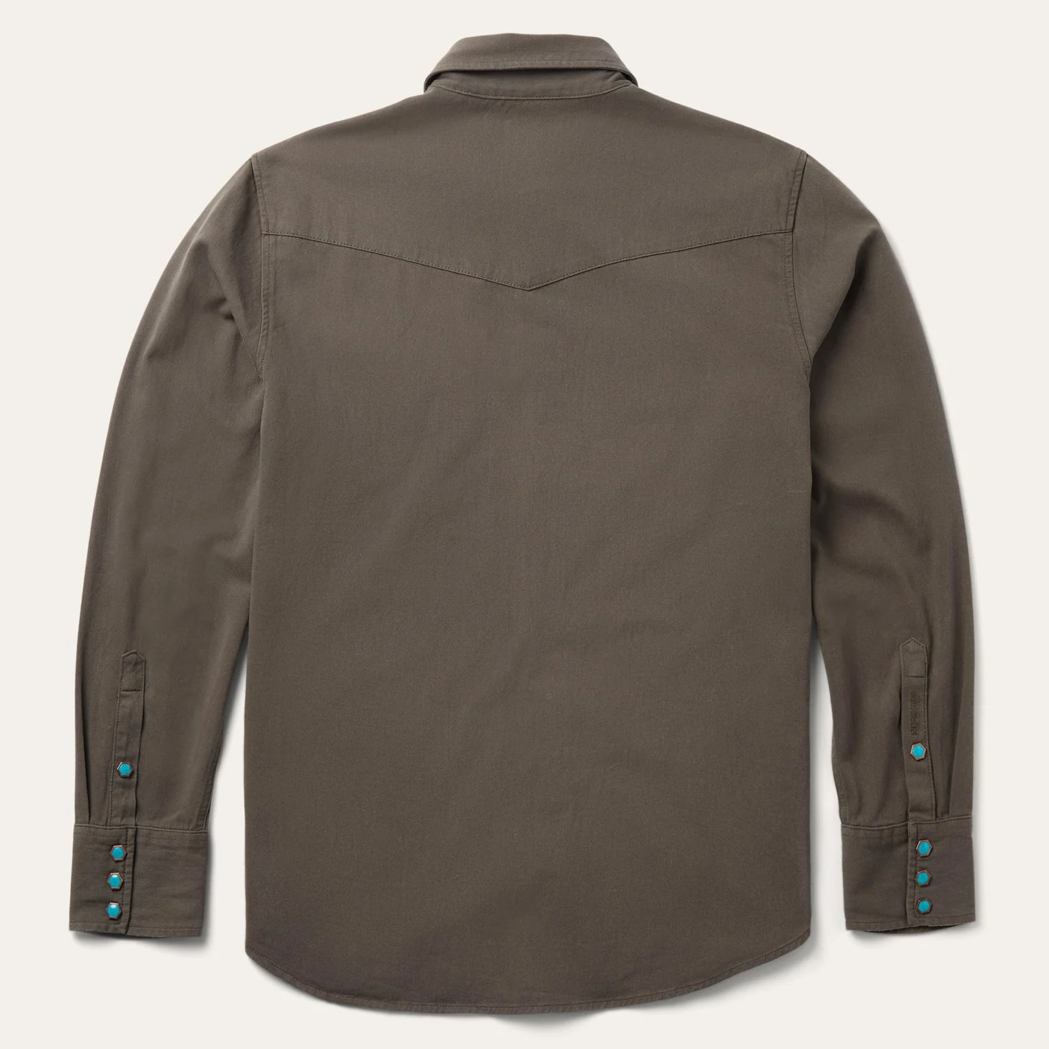 Turquoise Snap Twill Western Shirt - Image 3