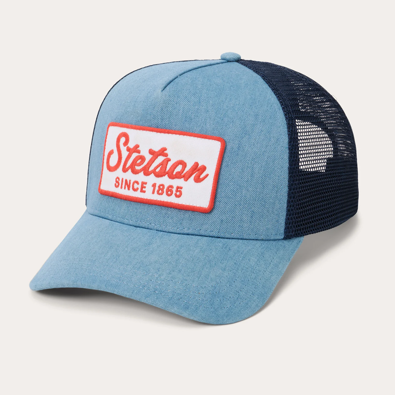 Washed Denim 1865 Patch Trucker Cap - Image 2